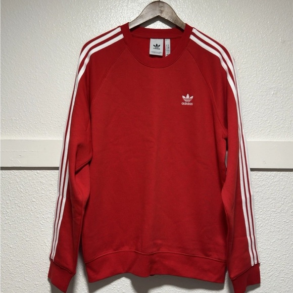 adidas Other - Adidas Adicolor Classics 3-Stripes Crew Sweatshirt Better Scarlet Men’s M IM4508